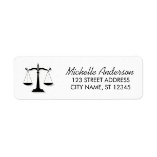 Trendig professionell jurist advokat returadress etikett