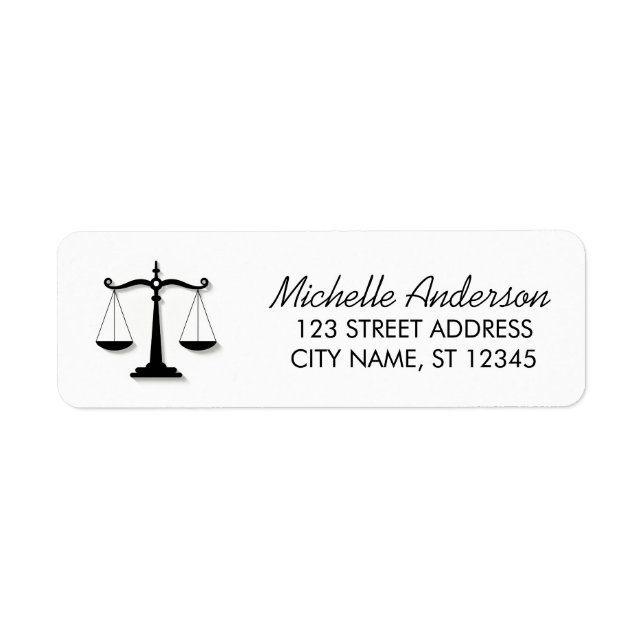 Trendig professionell jurist advokat returadress etikett (Framsidan)