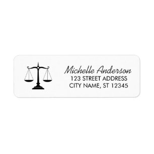 Trendig professionell jurist advokat returadress etikett