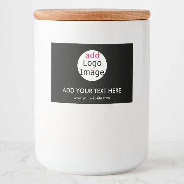 Trendig professionell modern anpassad svart varumä mat etiketter (Framsida)