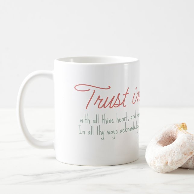 Trendig Proverbs 3:5-6 Christian Bible Verse Kaffemugg (Med munk)