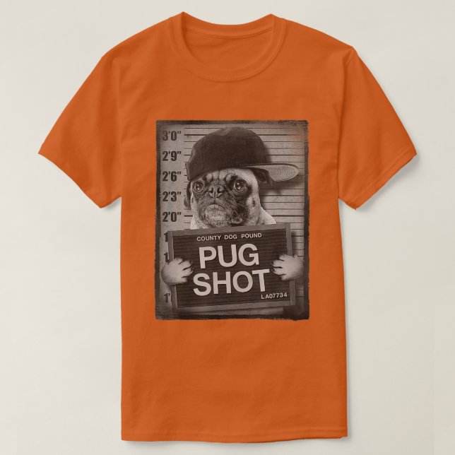 Trendig Pug Shot County Hund Pound Porträtt T Shirt (Design framsida)