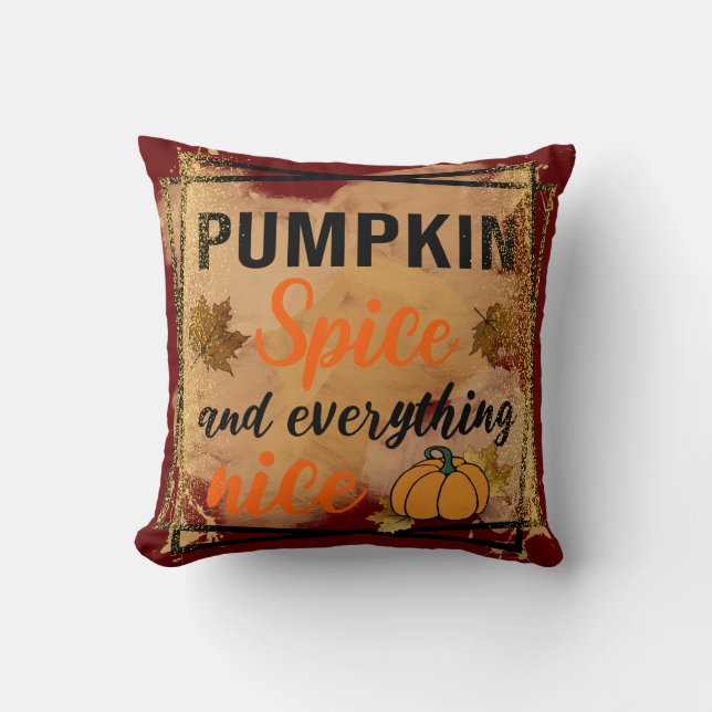 Trendig Pumpkin Spice Elegant Cotton 16"X16" Kudde (Framsida)