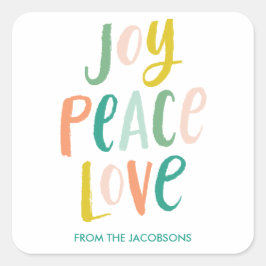 Trendig Push Lettering - julklaffar Fyrkantigt Klistermärke