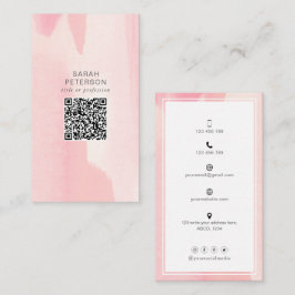 Trendig QR-abstrakt för social-media, personlig Visitkort