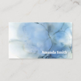 Trendig QR-coola, abstrakt, pastellblå Visitkort