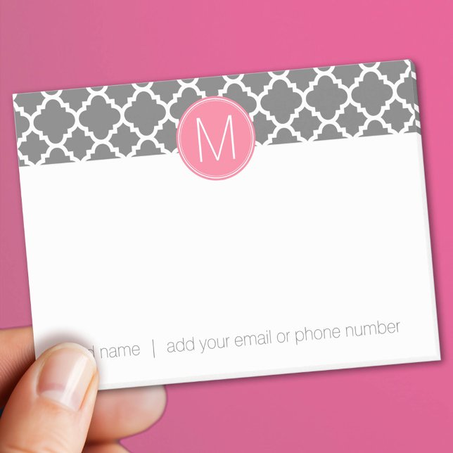 Trendig Quatrefoil Mönster med Anpassningsbar Mono Post-it Block (Custom Post It Notepad)