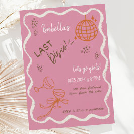 Trendig Quirky Vågigt Hand Draw Bachelorette Party Inbjudningar