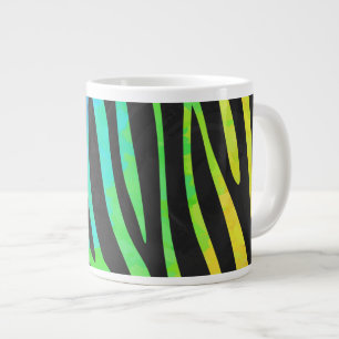 Trendig Rainbow and Black Zebra Animal Print on el Jumbo Mugg