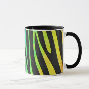 Trendig Rainbow and Black Zebra Animal Print on el Mugg