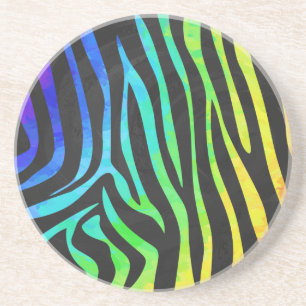 Trendig Rainbow and Black Zebra Animal Print on el Underlägg