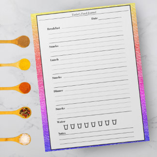 Trendig Rainbow Food Journal Easy Daily Meal Dial Anteckningsblock