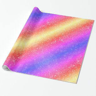 Trendig Rainbow Glitter Presentpapper