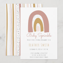 Trendig Rainbow Theme  senap rosa Sprinkle Inbjudningar