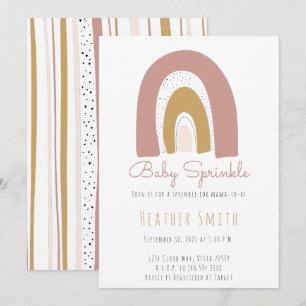 Trendig Rainbow Theme senap rosa Sprinkle Inbjudningar