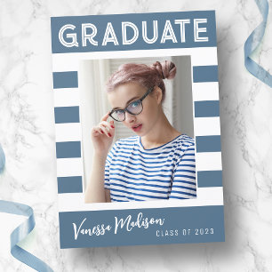 Trendig Rand Enkelt Retro Student Photo Blue Meddelande