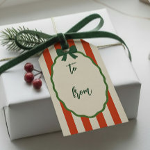 Trendig randig röd och grön retro God Jul