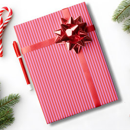 Trendig Randig Röd Rosa Jul Högtid Presentpapper