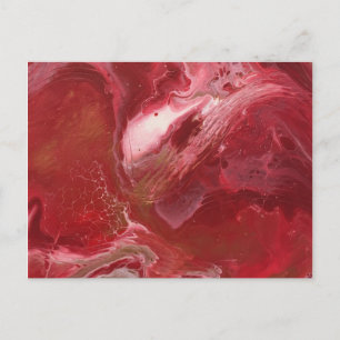 Trendig Red Abstract Design Vykort
