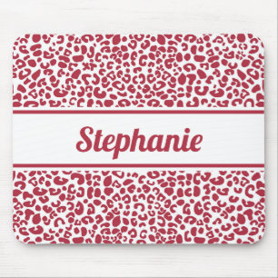 Trendig Red and White Leopard Print with Namn Musmatta