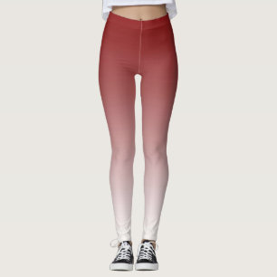 Trendig Red and White Ombre Leggings