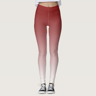 Trendig Red and White Ombre Leggings