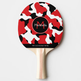 Trendig Red Black Cow Skriv ut Monogram Pingisracket
