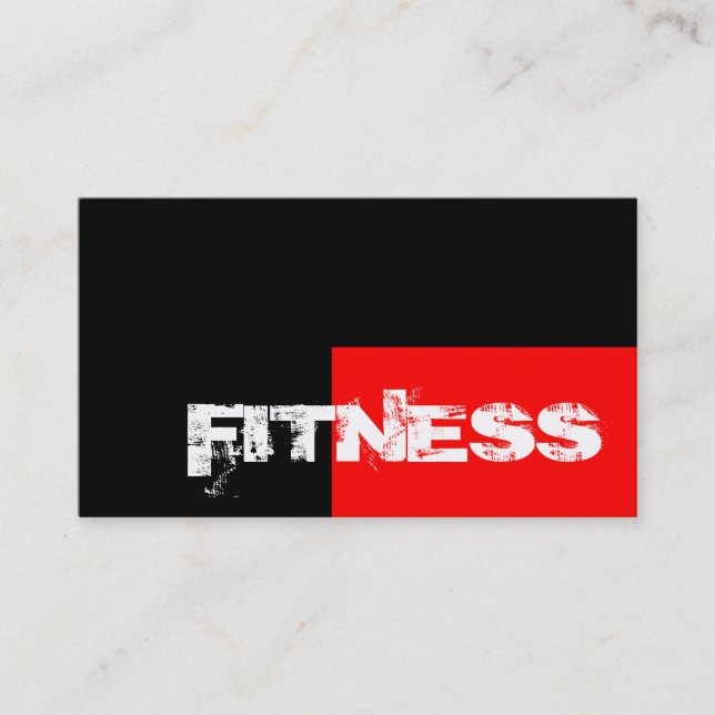 Trendig Red Black Fitness Personal Trainer Visitkort (Framsida)