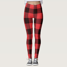 Trendig Red & Black Play Leggings
