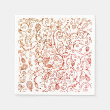 Trendig Red Blommigt Napkins