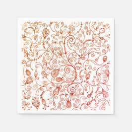 Trendig Red Blommigt Napkins Pappersservett