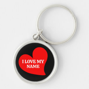 TRENDIG RED HEART I KÄRLEK MY ROMANTIC VALENTINE RUND SILVERFÄRGAD NYCKELRING
