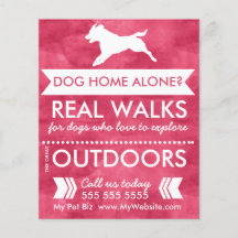 Trendig Red Hund Silhouette Dog Walker Flyer