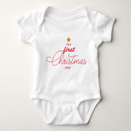 Trendig Red Mitt första julskript Baby  T Shirt