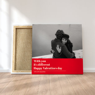 Trendig Red Quote och Photo Valentines Gift Canvastryck