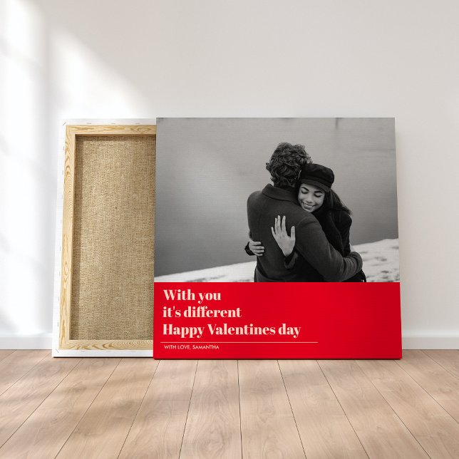 Trendig Red Quote och Photo | Valentines Gift Canvastryck (Skapare uppladdad)
