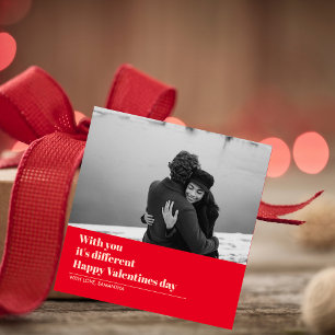 Trendig Red Quote och Photo Valentines Gift Gåvor Etiketter