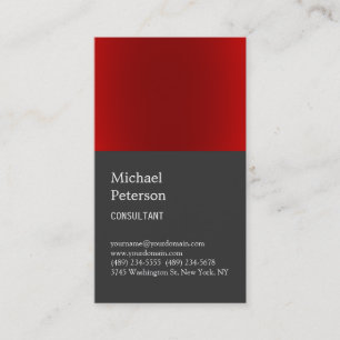 Trendig Red Rand Grått Consultant Affärskort Visitkort