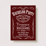 Trendig Red Typography Bachelor Party Inbjudningar<br><div class="desc">Trendig Red Typography Bachelor Party-inbjudningar.</div>