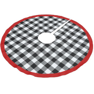 Trendig Red White Black Lumberjack Buffalo Play Julgransmatta Borstad Polyester