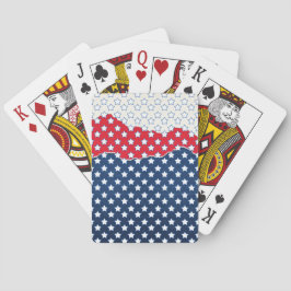 Trendig Red White & Blue Stars America Mönster Casinokort