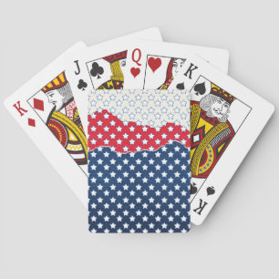 Trendig Red White & Blue Stars America Mönster Casinokort