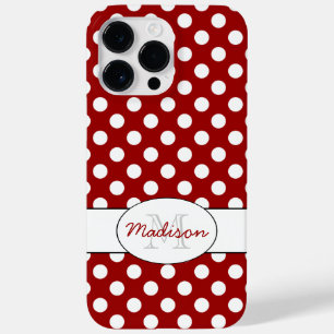 Trendig Red White polka dots Monogram iPhone 7 Plu