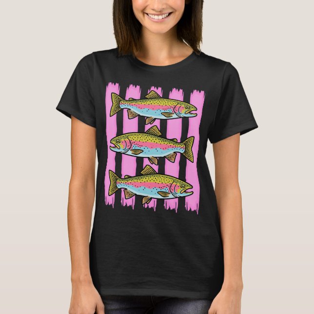 Trendig regnbågeforell  t shirt (Framsida)