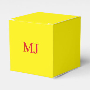 Trendig: ren, enkel gult röd monogram initialer presentaskar