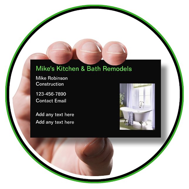 Trendig renovering av hem, kök och badrum visitkort (kitchen and bath)