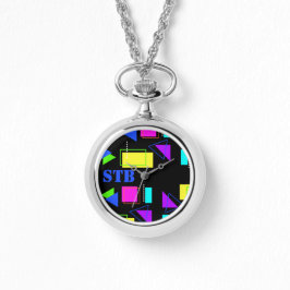 TRENDIG RETRO 80S MODE FÄRG, MÅTTLIGA MONOGRAM ARMBANDSUR