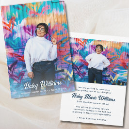 Trendig Retro Anpassningsbar två foto Studenten Meddelande