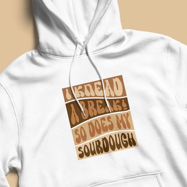 Trendig Retro Beige Sourdough Bread Baker Funny T Shirt (Groovy funny sourdough baker white hoodie - the perfect gift for a sourdough enthusiast or baker)