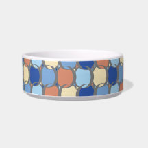 Trendig Retro Blå Orange och Gula Cirklar Design